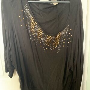 Black and Gold Embellished Women's Top